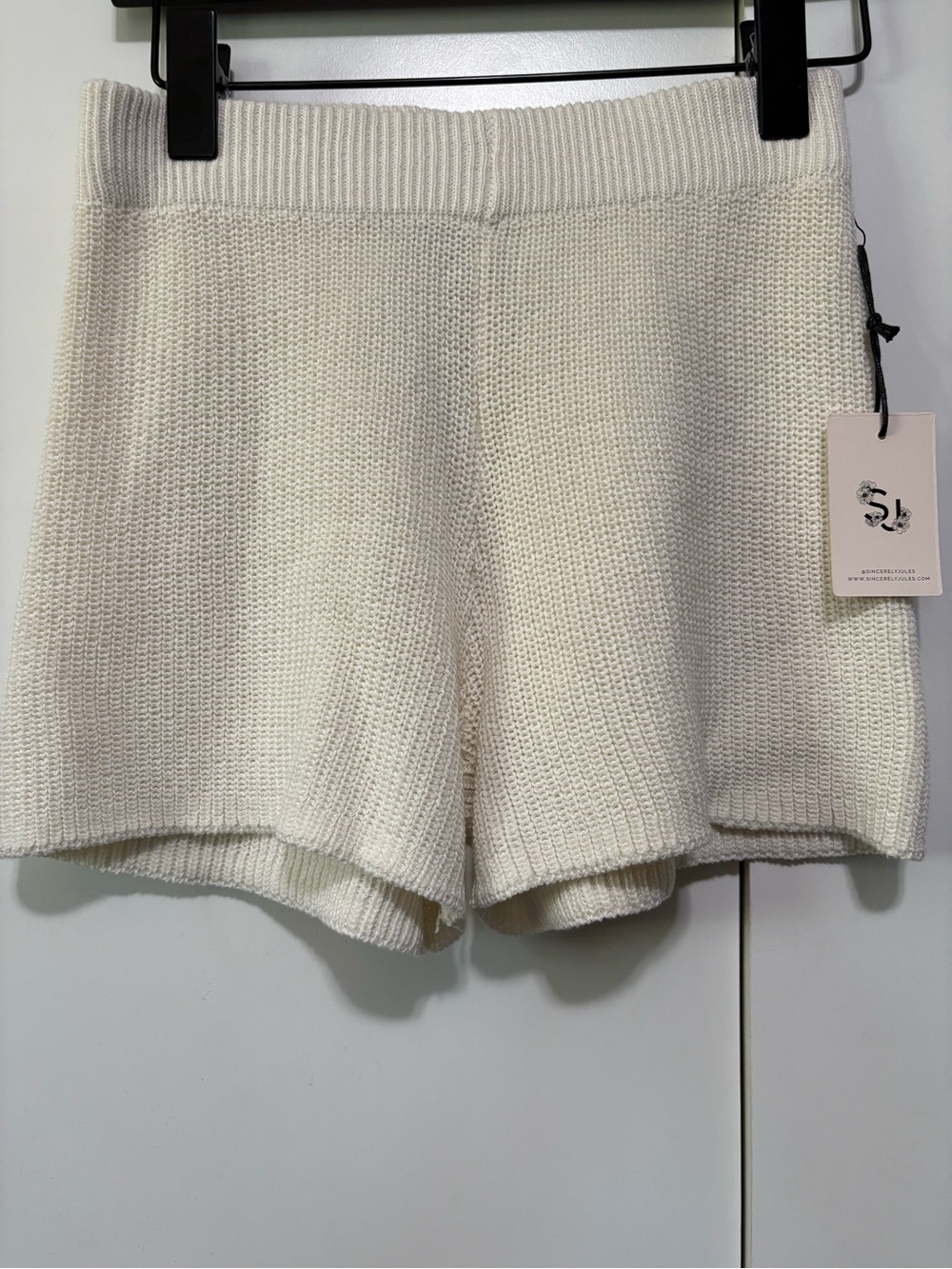 Sincerely Jules Cream Knit Lounge Shorts